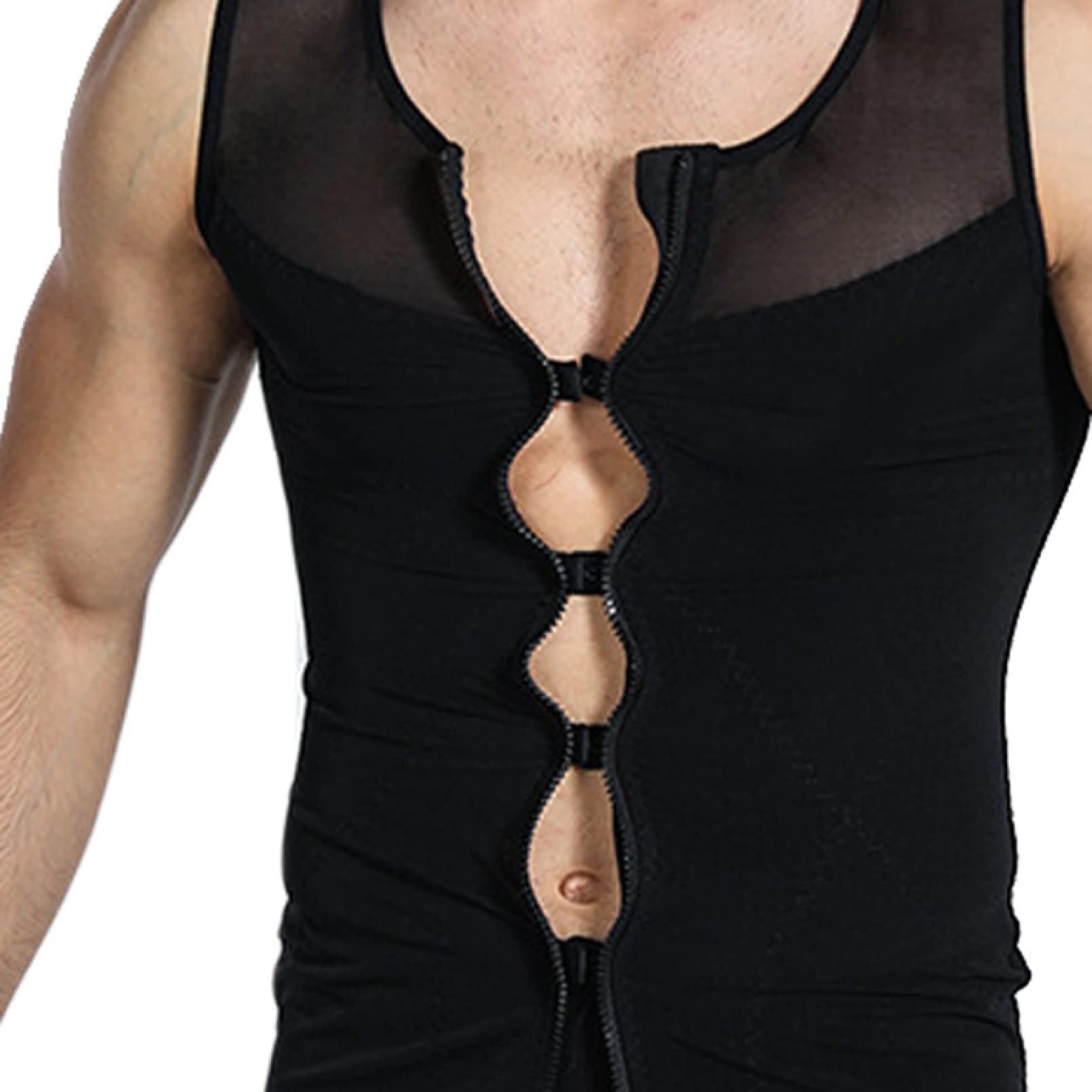 körperschlankheits-kompressionshemden für männer, Bauchkontrolle, Body-Shaper-Weste, eng anliegendes Shapewear-Shirt – fitnessstudio und Fitness