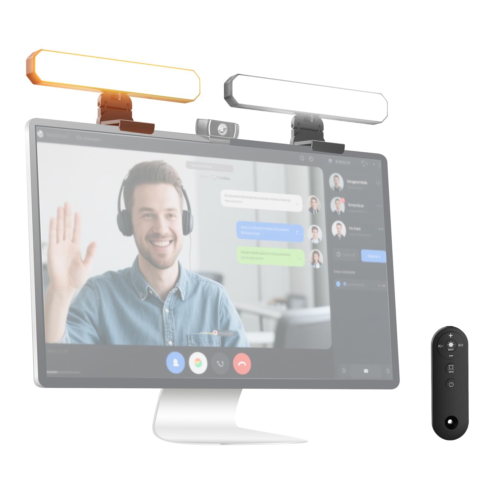 NEEWER BASICS 12W Barra Luce Monitor e Stand (2pz), Lampada Scrivania LED per Casa Ufficio Videoconferenza Computer Laptop Webcam Zoom Streaming, Bicolore Dimmerabile, Telecomando/Controllo Touch, L10