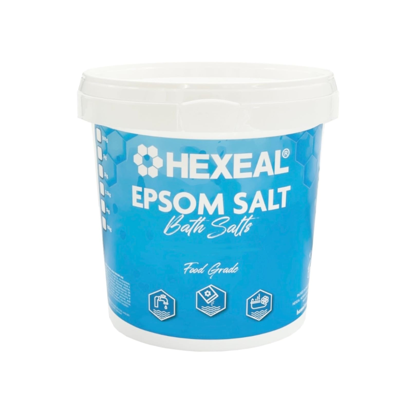 Epsom Salt 1kg – 1kg Bucket of Food Grade Magnesium Sulphate for Bathing, Gardening & Household Use – Suitable for Personal Care, Soil Enrichment, and More