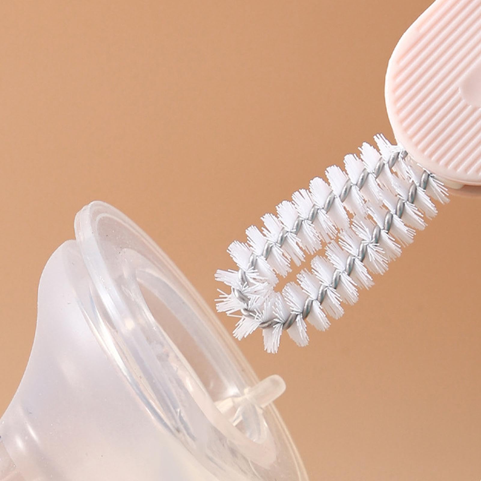 Cepillo de limpieza pequeño - Cepillo de limpieza para chupadores planos, herramientas de limpieza de botellas de agua, cepillo de limpieza multifunción con orificios para colgar biberón de lactancia