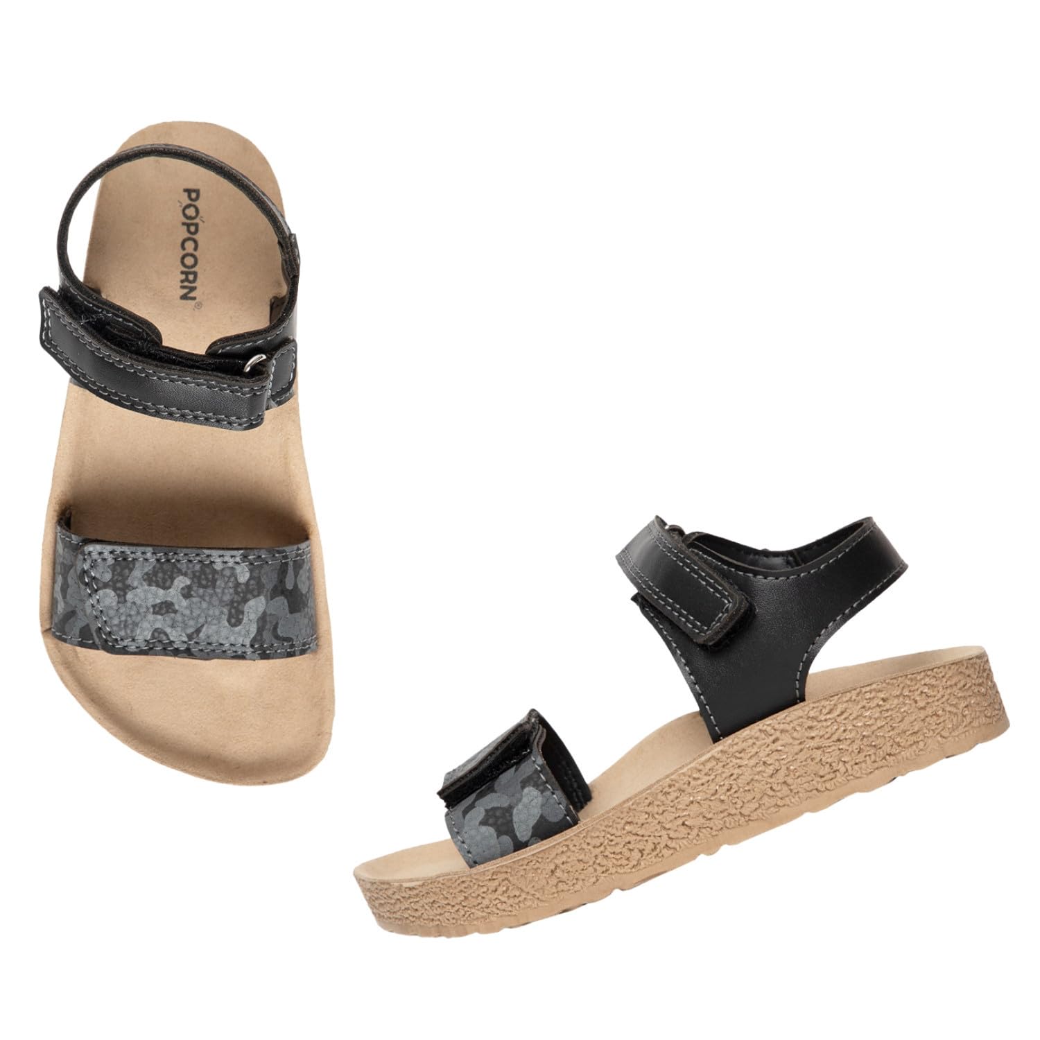POPCORN Boys Black Sandals - Lightweight with Cushioned Support, Durable Construction, Ideal for Stylish and Comfortable Wear | 3.5 UK (B0D3M338YN) Amazon Price History, Amazon Price Tracker
