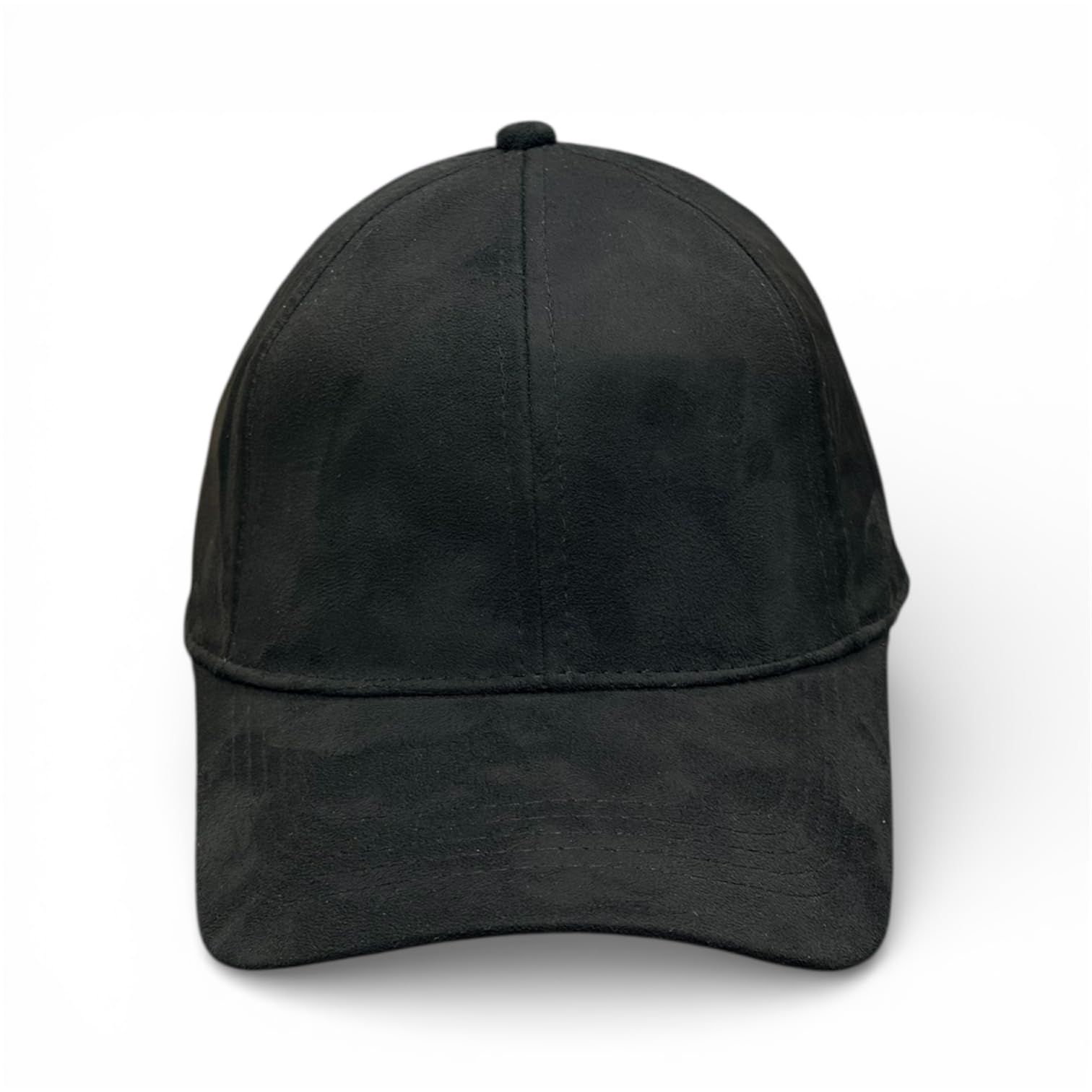 Black Suede Baseball Cap, Adjustable, Classic Style-image-2