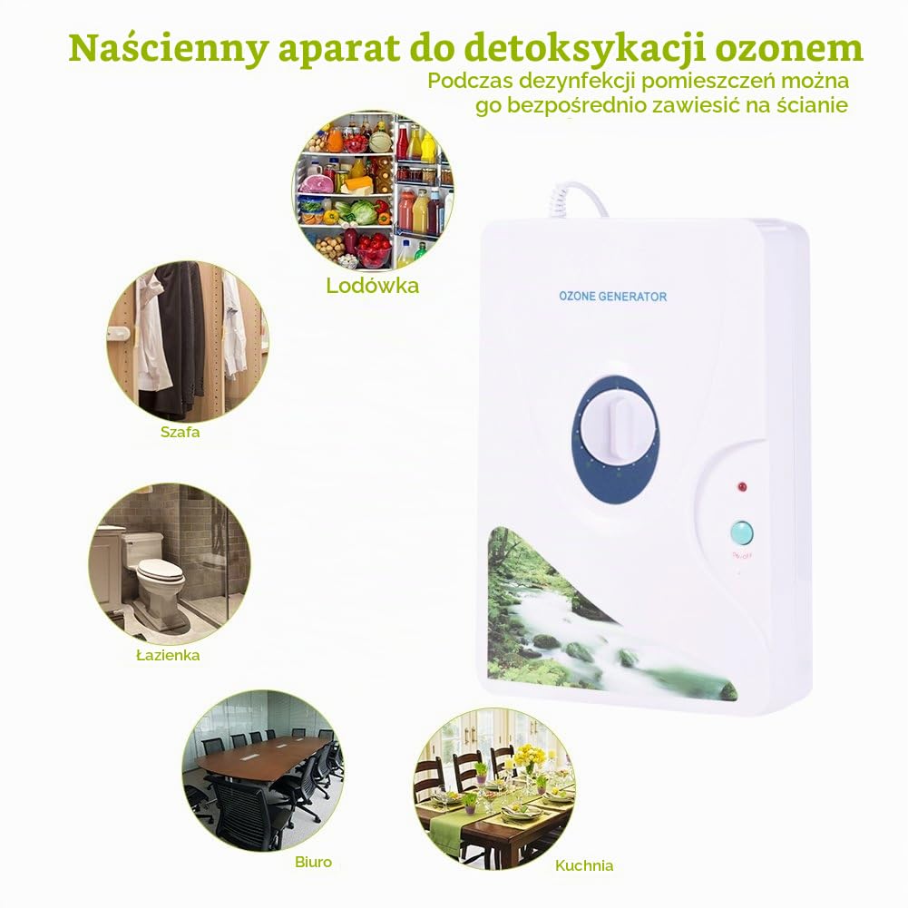 Generator ozonu, ozonizator przenośny z zegarem cyfrowym, generator ozonu do wody, warzyw, owoców