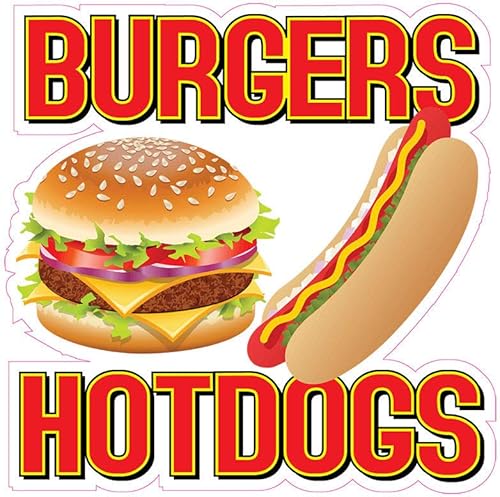 Hamburguesas Hotdogs Concesión Restaurante Food Truck Adhesivo de vinilo troquelado 8"