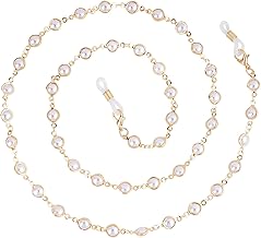BILIONE Pearl Beaded Eyeglasses Chain for Women and Girls, Eye Glasses Holders Around Neck, Sunglasses Strap Holder