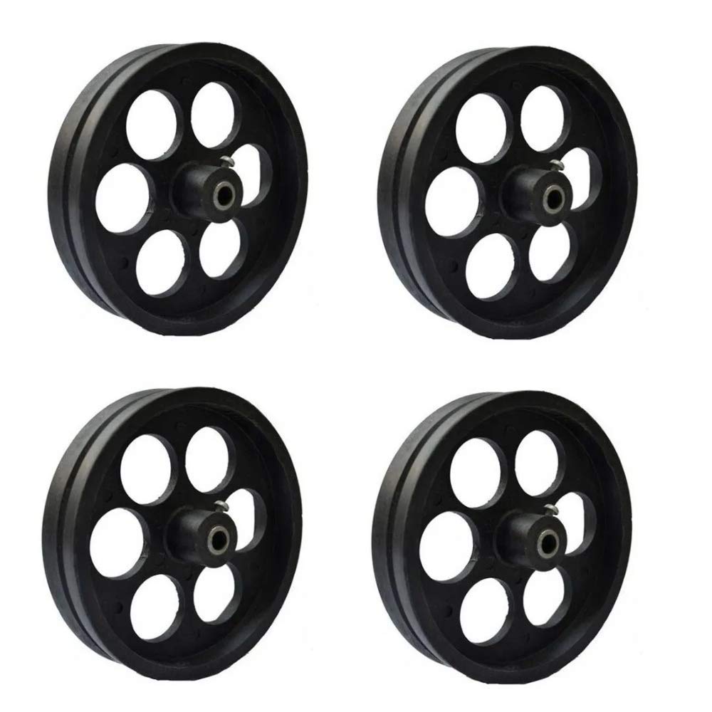 TECHDELIVERS® 4Pieces Pulley Wheels 20mm width x 100mm height for use with Rubber Track Belt-image-0