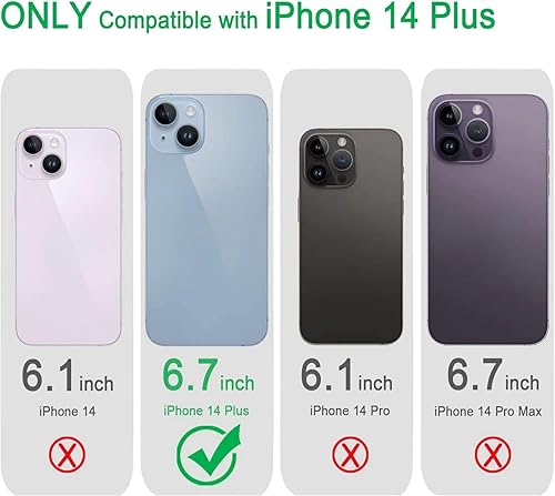 Vista 9 de JJGoo Compatible con iPhone 14 Plus Funda transparente, transparente a prueba de golpes, delgada, antiarañazos, carcasa protectora de policarbonato