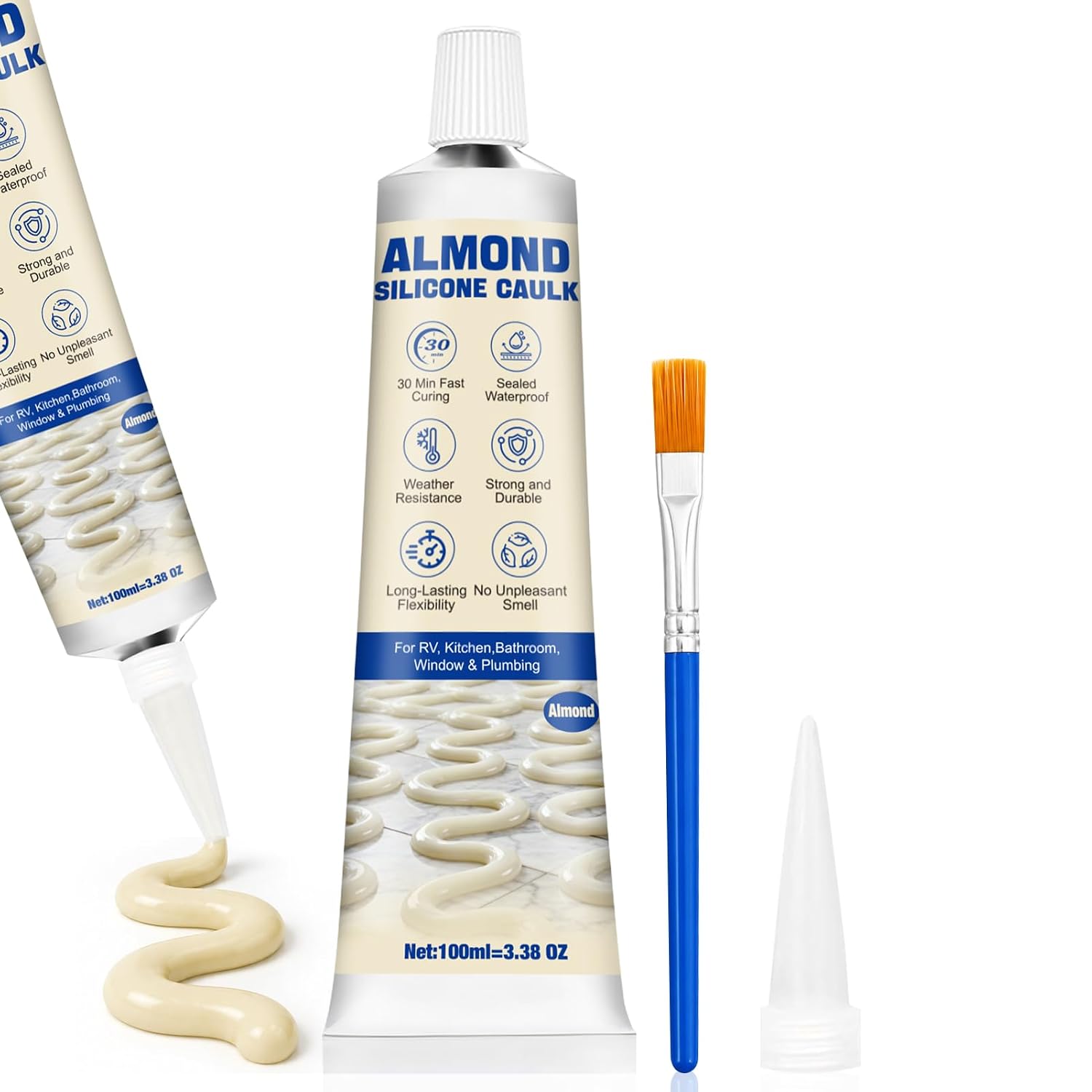 JAOJAO Almond Caulk, Waterproof, Shrink & Crack Proof Caulking