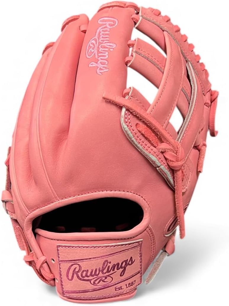 Rawlings Heart of the Hide Mother’s Day Pink Baseball Glove – 11.75", 12.25", 1B Mitt, Catcher’s Mitt – RHT & LHT – Premium HOH Pro Leather Limited Edition