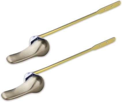 HO2ME 2-Pack Brass Toilet Tank Flush Lever, Brushed Nickel