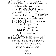 Newclew New The Lords Prayer Our Father who Art in Heaven, Hallowed be Thy Name. Removable Wall Art Sayings Sticker Decor Decal Religious Church