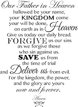 Newclew New The Lord's Prayer Our Father who Art in Heaven, Hallowed be Thy Name. Removable Wall Art Sayings Sticker Décor Decal Religious Church