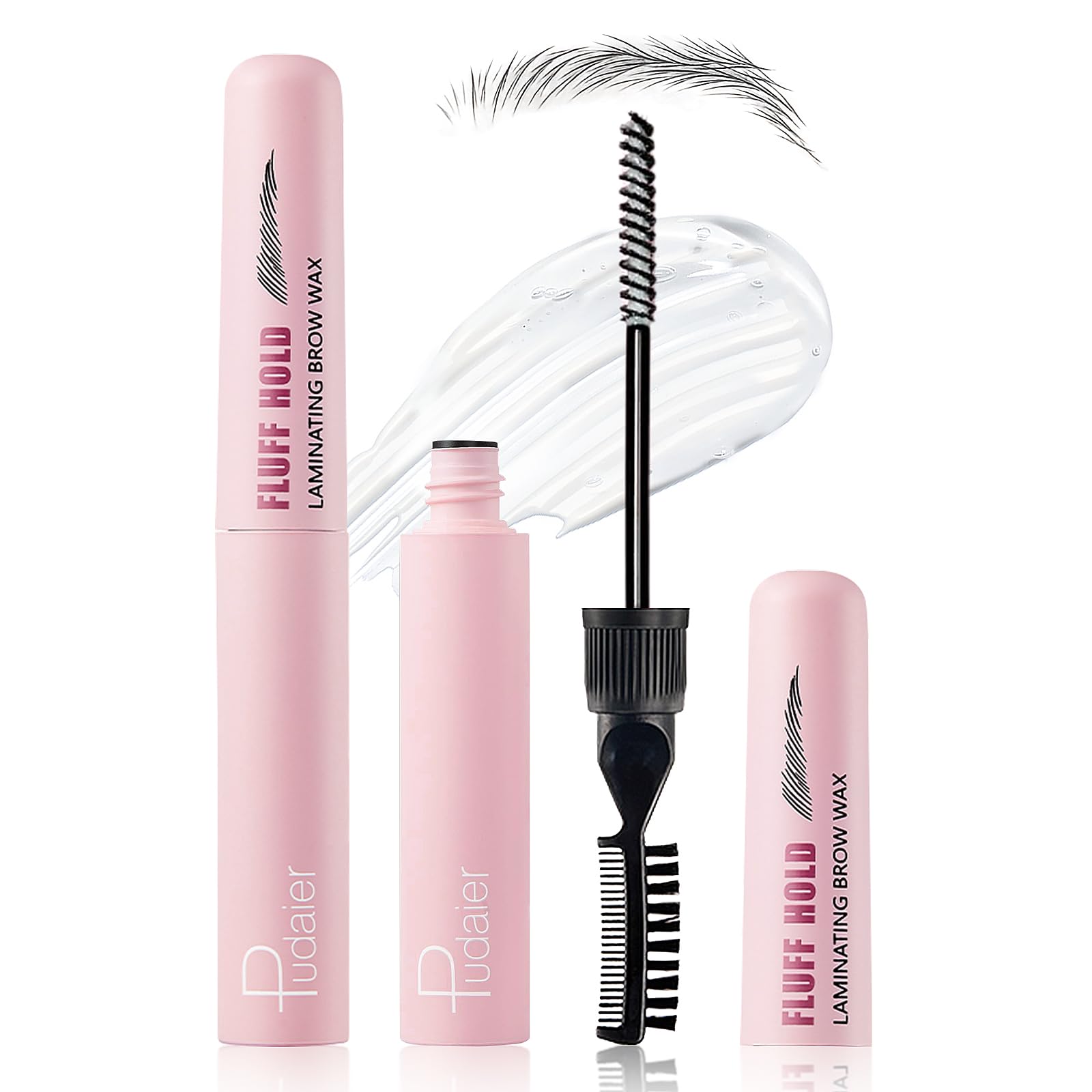 Jutqut Gel transparente para cejas, gel para esculpir cejas, gel de fijación de cejas, moldeador de cejas, efecto de laminación de cejas, jabón transparente, cera para peinar cejas