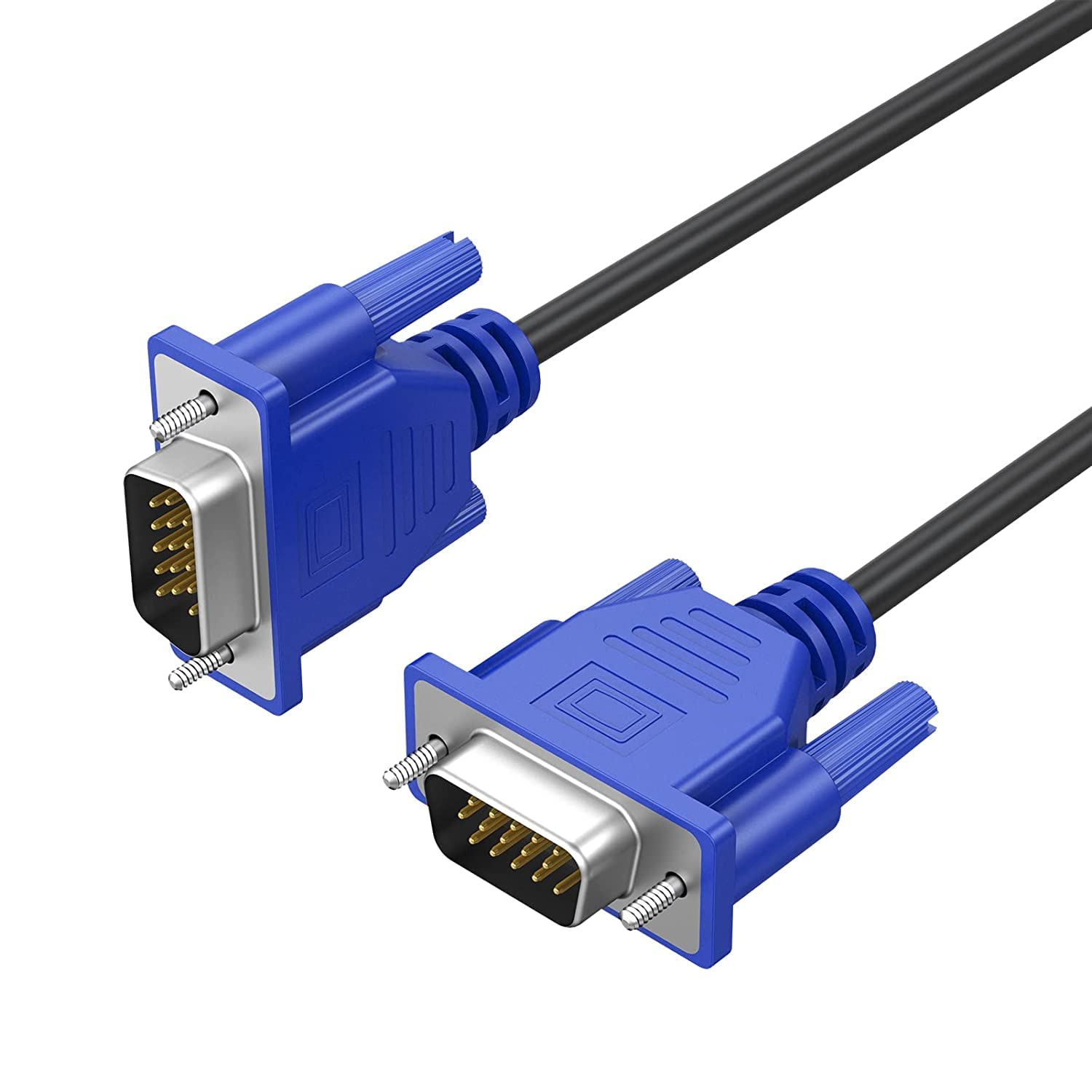 Cavo VGA a VGA, confezione da 10, cavo VGA da 3 ft, cavo VGA maschio a maschio 1080P Full HD ad alta risoluzione per monitor TV e proiettore, blu
