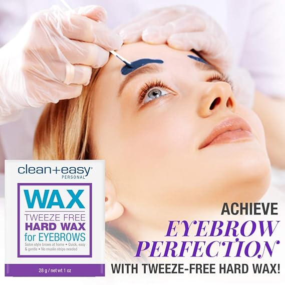 Clean + Easy Microwave Wax Microwavable Wax Hair Removal for Face, Body & Eyebrows, At-Home Facial Waxing, 1 Oz