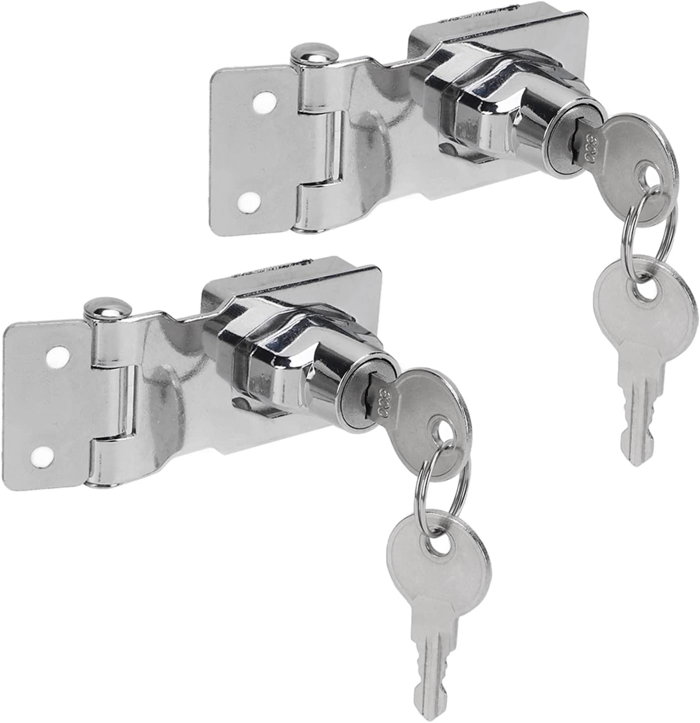 2 Packs Keyed Hasp Lock, 2.5in Door Lock Hasp with Key, Twist Knob Zinc Alloy Safety Hasp Latch for Drawers Mailbox Cabinet Doors