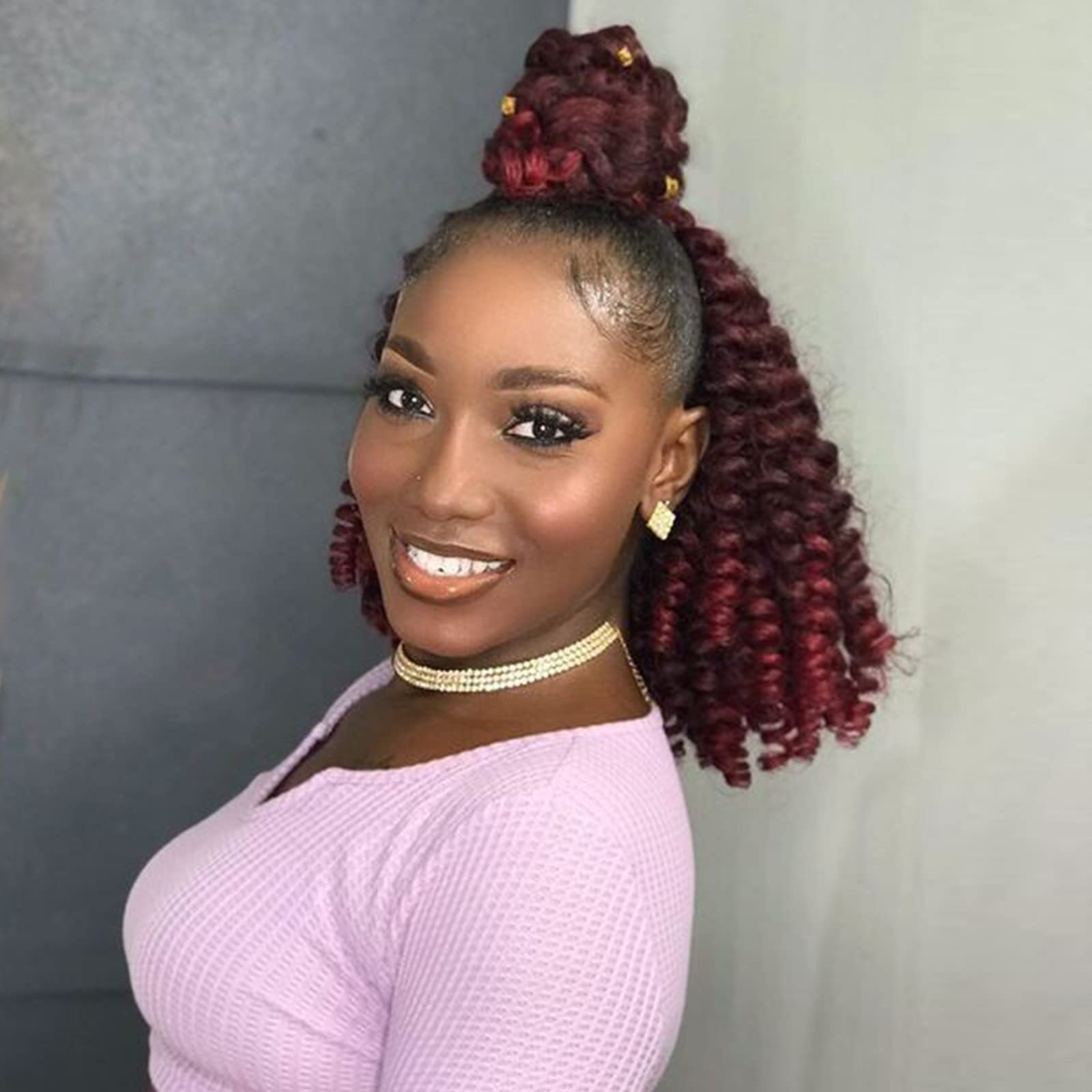 Buy Toyotress Wand Curl Crochet Hair 12 inch 6 Packs Natural Ombre