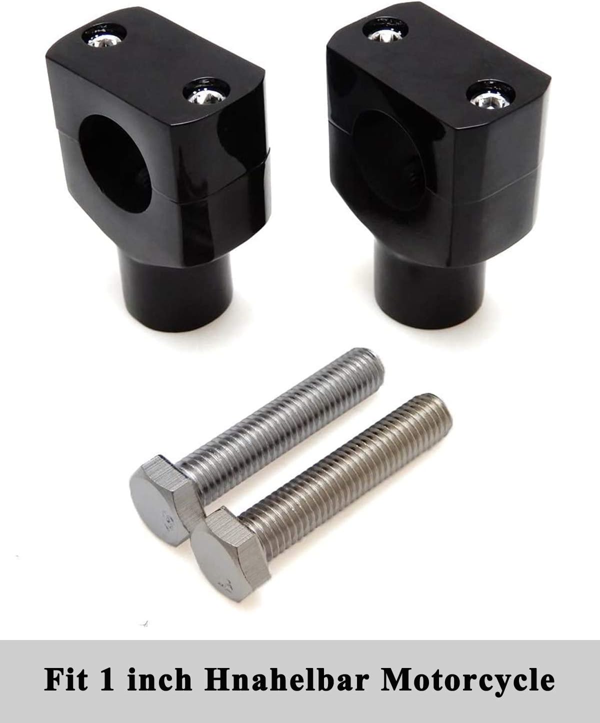 1" 25MM Motorcycle Handlebar Riser Clamp, 38mm Height Provide Suitable Seating Position for You, Handlebar Riser Compatible with Dyna, Shadow, Sportster, VTX, Vulcan, Bonneville, V-Star - Black