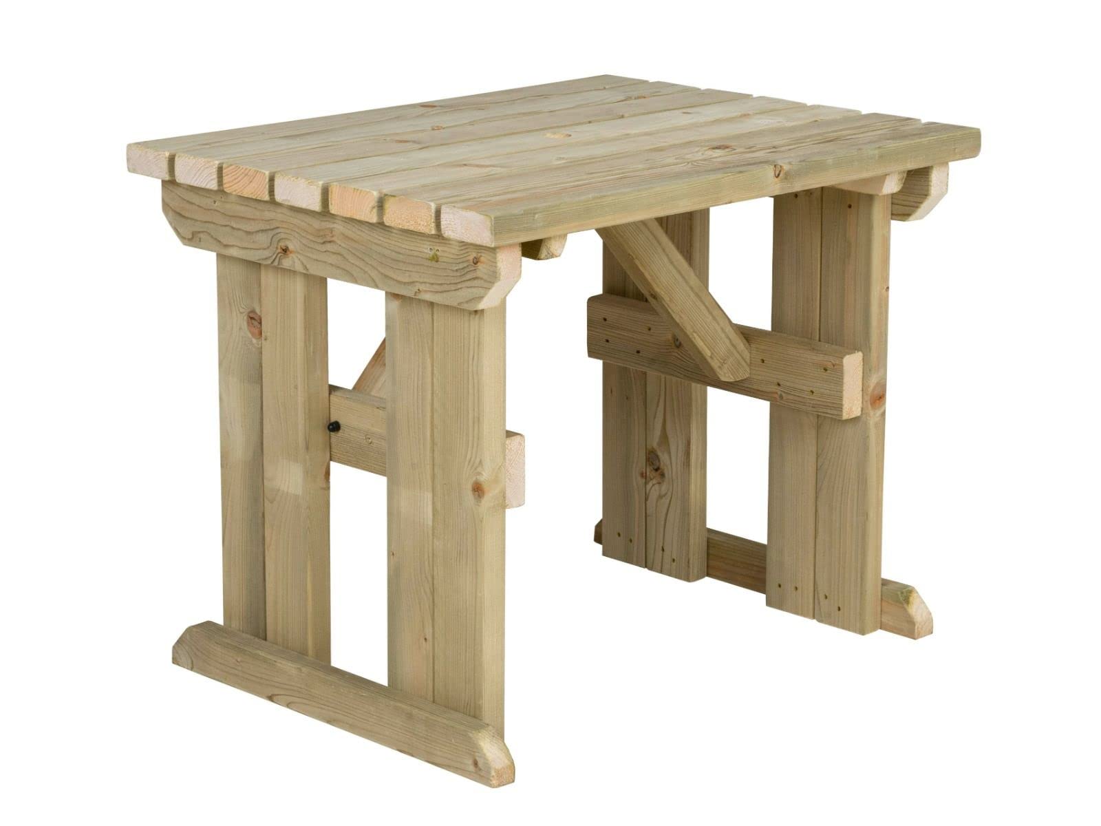 Arbor Garden Solutions 6 Seat Wooden picnic table, Hollies garden furniture (4ft, Light Green (Natural))