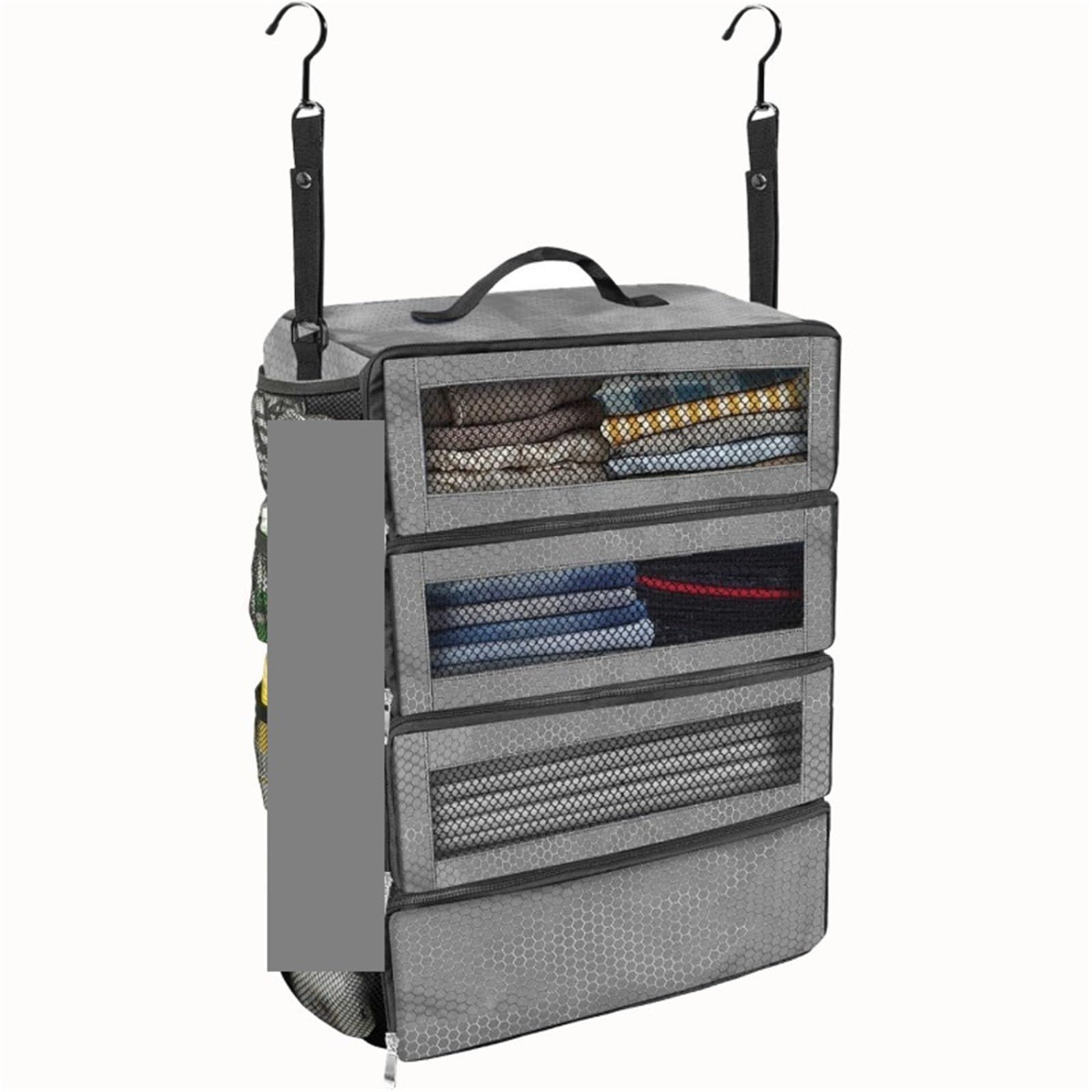 Hanging Travel Organiser Suitcase Organizer Travel Luggage Hanging Shelve Packing Cube Closet Collapsible Storage Bags(Color 2)