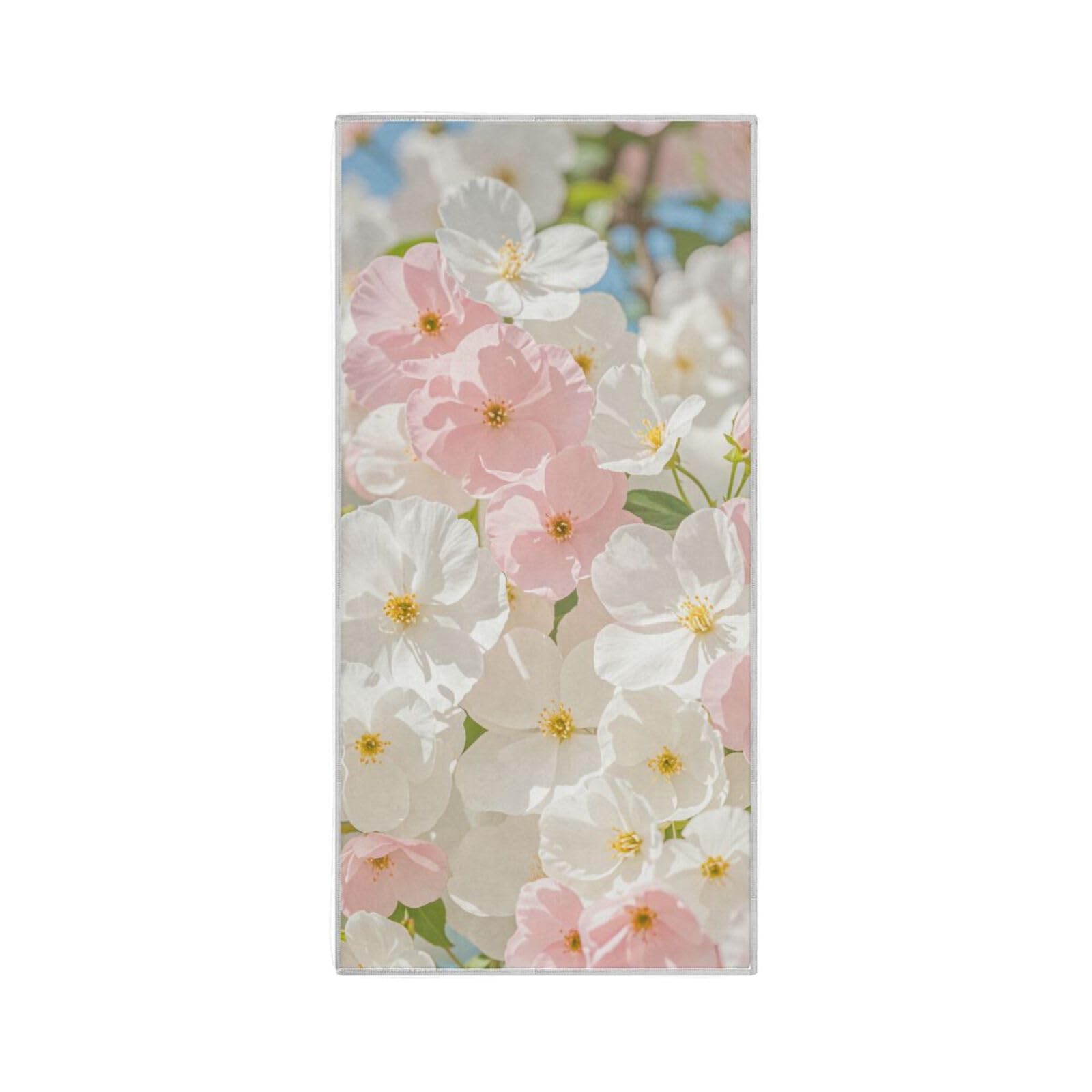 Yoogain Pink and Flower and Whites in Summer spa Microfiber Towels Quick Dry Hand Towel Terry washcloths Gym Towels in Bulk Sport Hand Towel 30