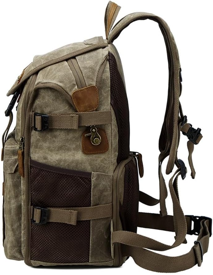 Camera Bag SLR Camera Backpack Waterproof Lar Capacity Wax Dyed Canvas Backpack Outdoor Bag