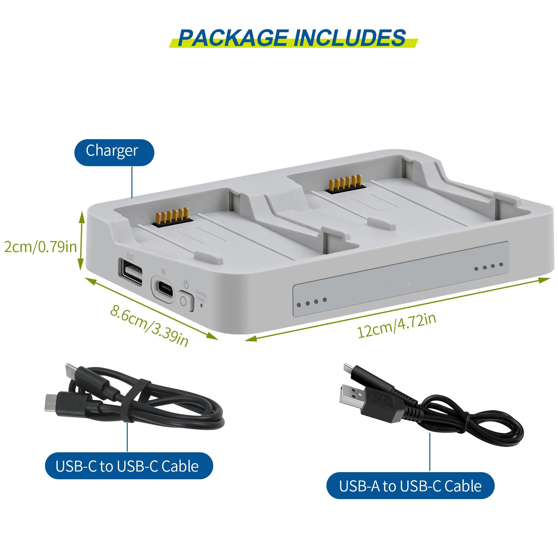 Dwukierunkowa ładowarka do DJI FLIP Dual Charging Hub Szybkie ładowanie 2 baterie Menedżer baterii Urządzenie konserwacyjne