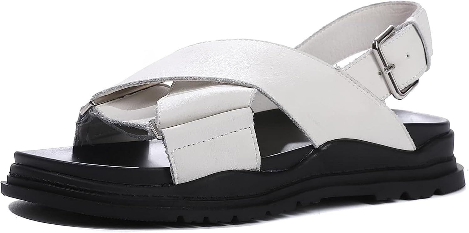 [ODOKAY] サンダル 厚底サンダル レディース 袴用 厚底 軽量 歩きやすい 通気性 身長アップ 美脚効果 編み込み 厚底 ス