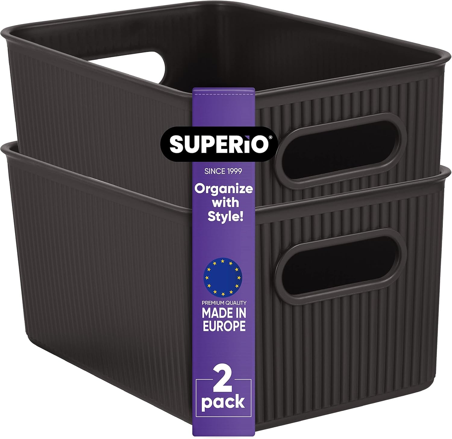 Bac plastique Superio marron pour optimiser l'espace dans vos placards