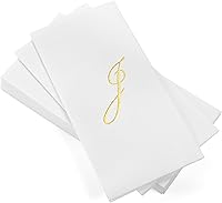 Vista 12 de AMERICAN HOMESTEAD - Toallas de mano desechables – Servilletas de invitados con monograma de lámina plateada – Toallas de papel de baño similares al