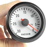 Vista 3 de ESUPPORT - Medidor de vacío para motor de vehículo con carátula negra, calibrador de 2" 52mm con luz LED