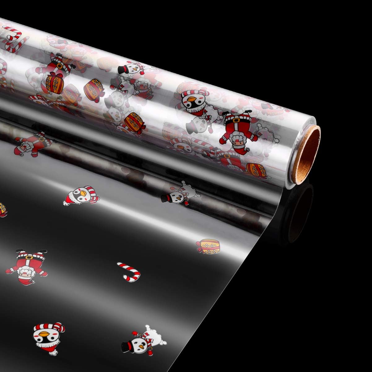STOBOK Christmas Cellophane Wrap Roll | 100 Ft. Long X 15.7 in. Wide | 2.5 Mil Thick Clear Cellophane Wrap Roll for Gifts, Baskets, Arts & Crafts, Treats, Cellophane Wrapping : Health & Household