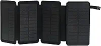 Carregador portátil solar Power Bank 20000mAh, carregador externo com 4 painéis solares, bateria externa com 2 saídas USB, entrada/saída tipo C (preto)