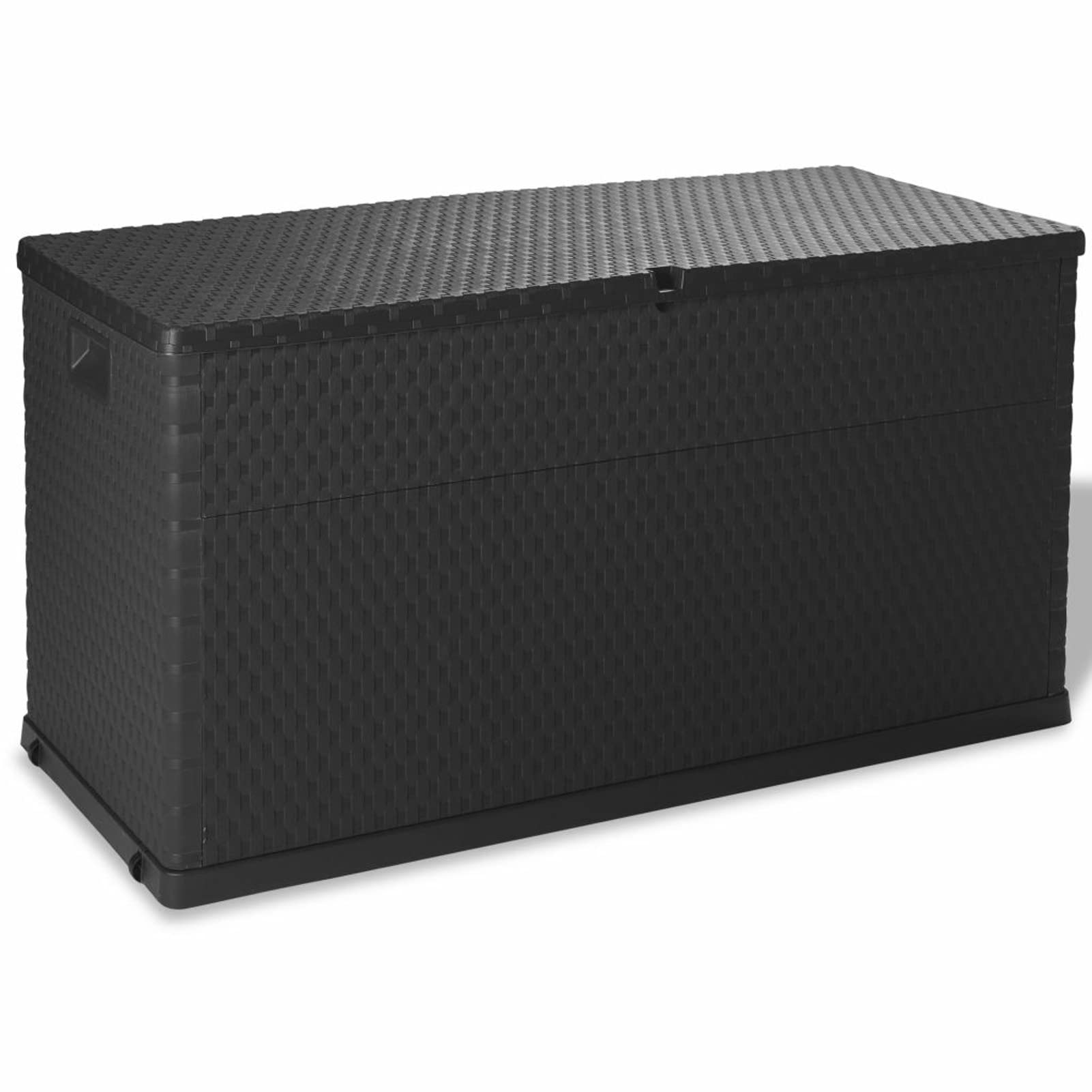 ShGaxin 43711 ogrodowa skrzynka do przechowywania, brązowa, rattanowa, PP, 120 x 56 x 63 cm, do użytku na zewnątrz, skrzynia do przechowywania