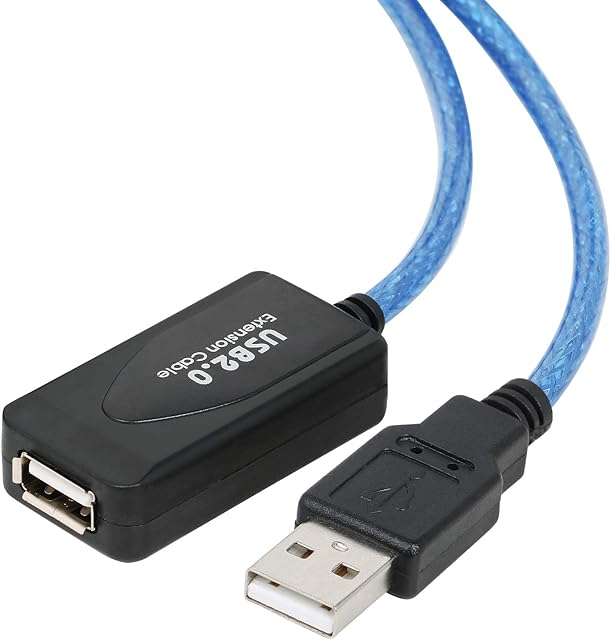 TRIXES 10m USB Extension Cable Active Repeater, High Speed USB Male to Female, USB 2.0 compliant and USB 1.1 compliant for Printers, Keyboards, Game Console, Wi-Fi Antenna, Headsets etc