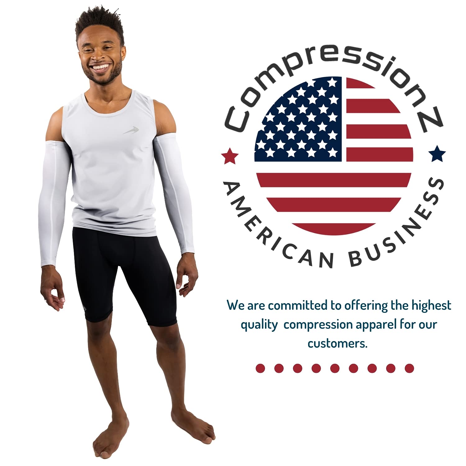 CompressionZ Camisa de compresión sin mangas para hombre - Base Layer White, XL