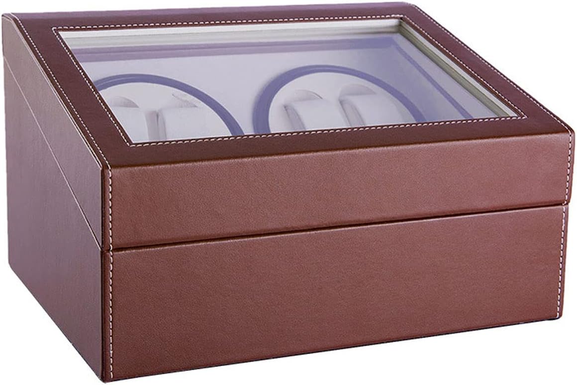 Automatic Watch Winder Storage Display Box with 4+6 Slot, Automatic Rotation, Watch Winder Display Box，for Friend，Family