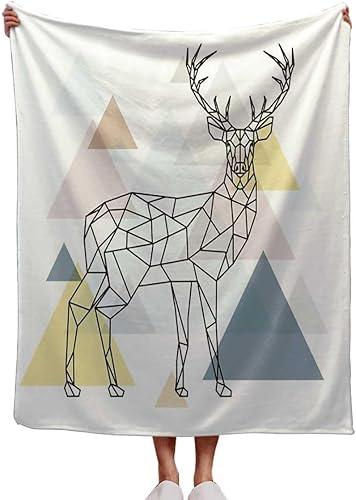 WHYATT Manta creativa de ciervos poligonales para hombre, para sofá, camping, viajes, picnic, 30 x 40 pulgadas