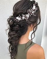 Vista 6 de Accesorios para el cabello de boda, accesorios para el cabello para novias y damas de honor, diadema de cristal de vid floral para novia