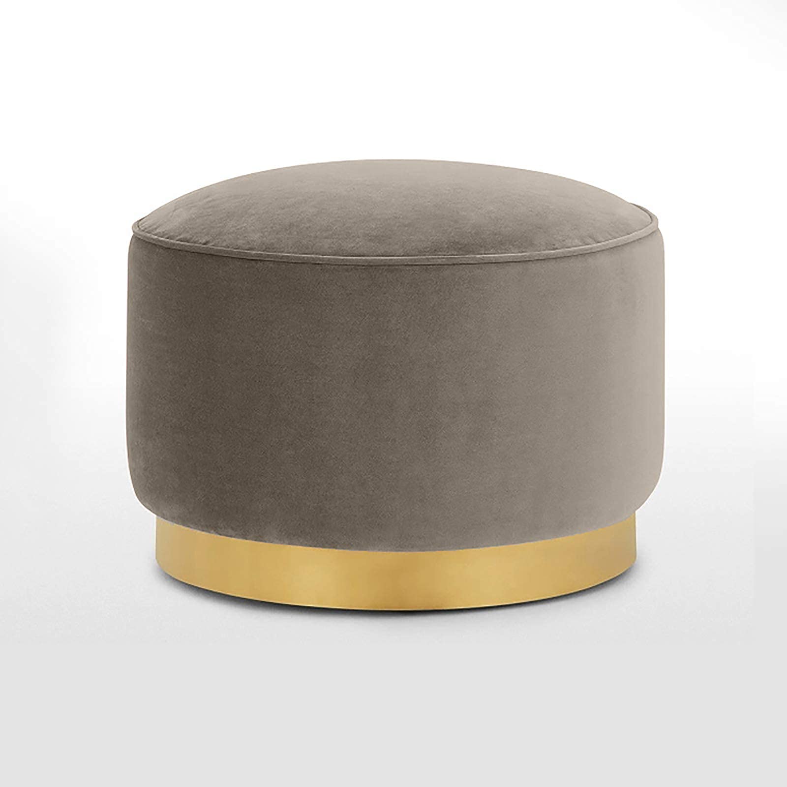 Canapé pouf repose-pieds en velours premium ottoman rond gris