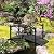 Outsunny 3.3FT Metal Arch Zen Garden Bridge with Safety Siderails, Decorative Footbridge, Delicate Floral Scrollwork for Stream, Fish Pond, Black