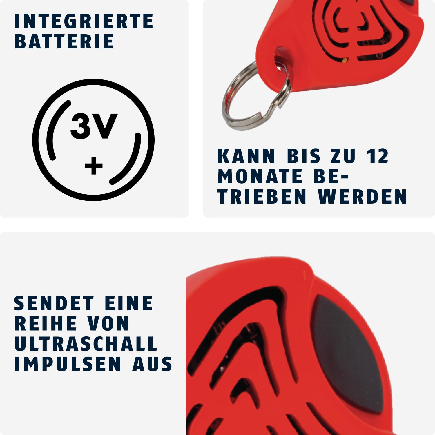 ABUS JC8320 JAN ochrona przed kleszczami – poręczna ultradźwiękowa ochrona przed kleszczami – ochrona przed kleszczami dla ludzi i psów – zawieszka antykleszczowa bez dodatków chemicznych – do wózków