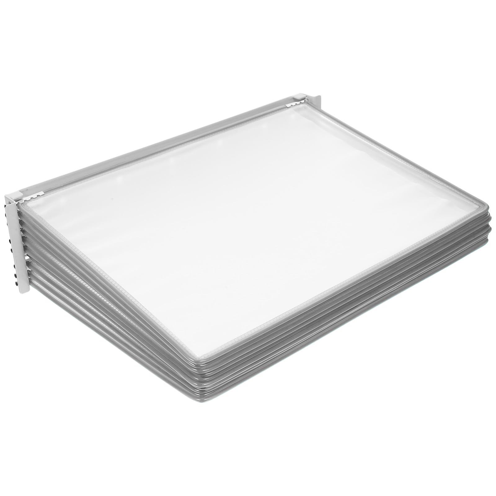 Abaodam Organizador de Papel Colgante Gris A4 10 Páginas Abatibles, Expositor de Catálogos para Pared, Carpeta de Exhibición de Pared Resistente para Oficina y Espacio de Trabajo