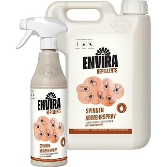 Envira Spider Repellent Spray 500 ml + 2 Litres - Spray with Long-Lasting Effect Against Spiders Angle Spiders Cross Spiders Weberknecht - Remedy Against Spiders in the Home - Effective Spider Repellent