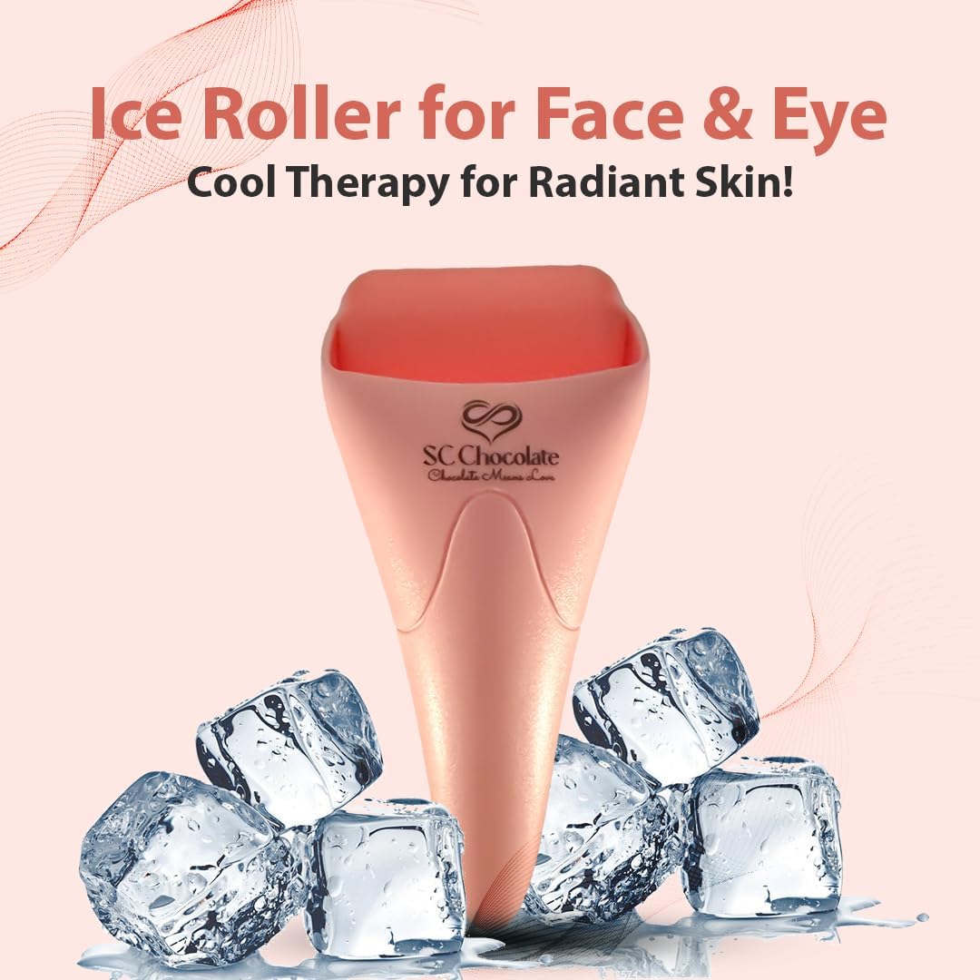 Ice Roller for Face & Eye | Ice Face Roller for Puffiness, Migraine, Pain Relief | Cooling Facial Roller for Tightening Skin & Reducing Wrinkles | Ideal for Sunburns