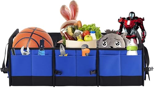 Miniatura 4 de AUTOARK Organizador multiusos para maletero de automóvil con correas, parte inferior antideslizante e impermeable, compartimentos ajustables