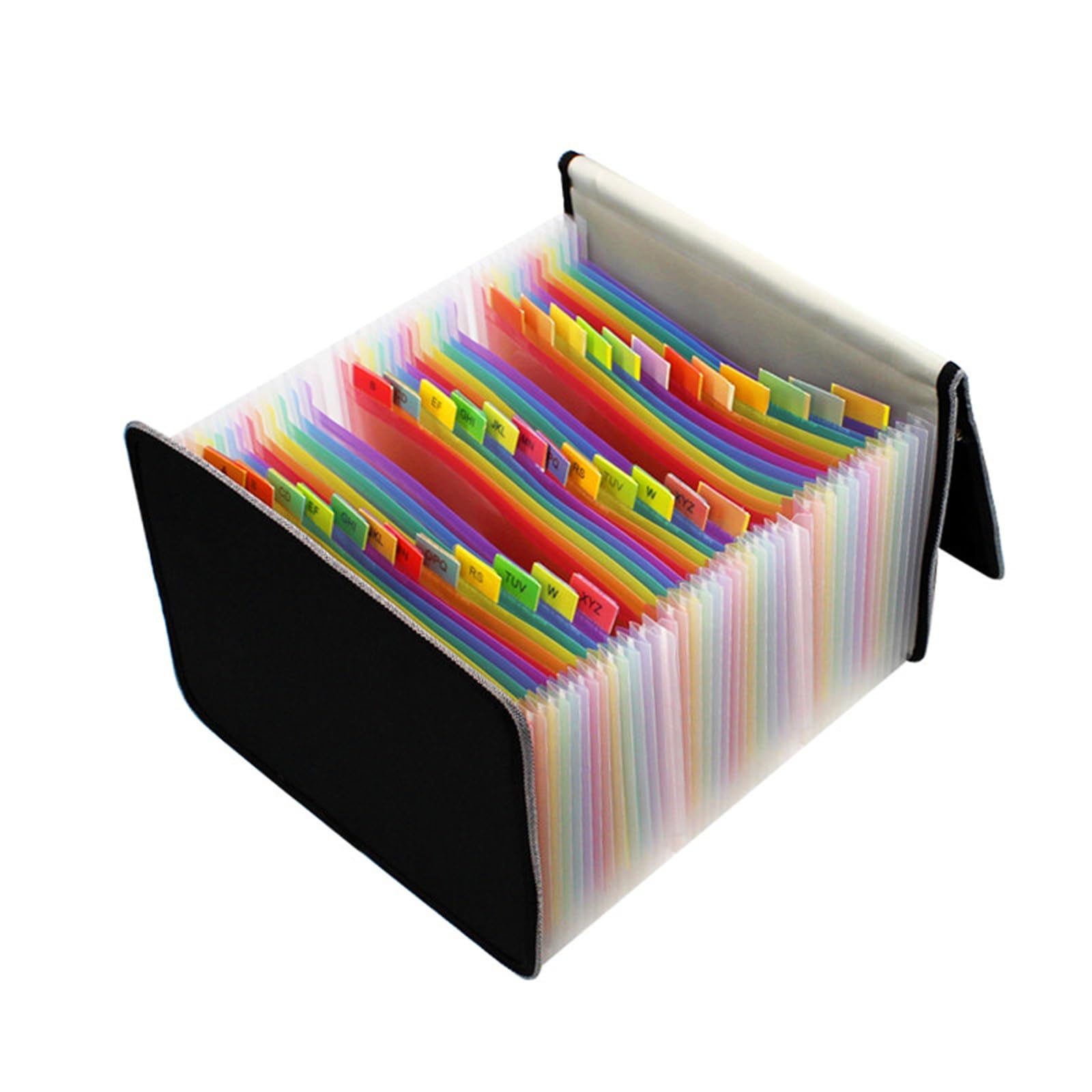 Carpeta Clasificadora Carpeta de almacenamiento de facturas, albarán de entrega, bolsa de documentos estable multicapa, Clip de órgano de tela A5(Black)