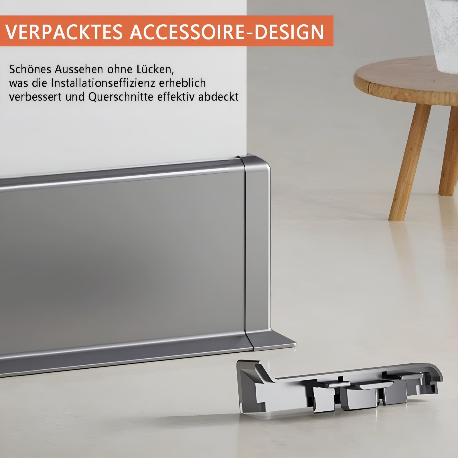 Zócalos De Aleación De Aluminio De 125cmx2 Para Suelos Laminados, Vinílicos, Parqué Y Muebles De Cocina, Diseño Moderno, Duraderos Y Fáciles De Instalar Para Uso Comercial Y Doméstico(Milchige