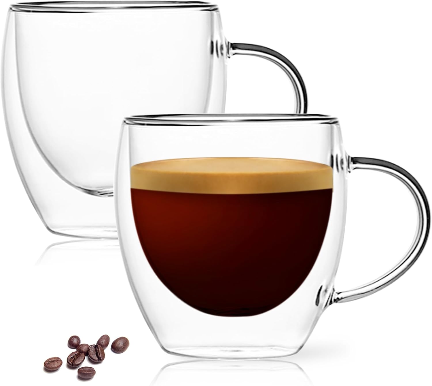 BSDPRFE 2.5 oz Espresso Cups (Set of 2) with Handle