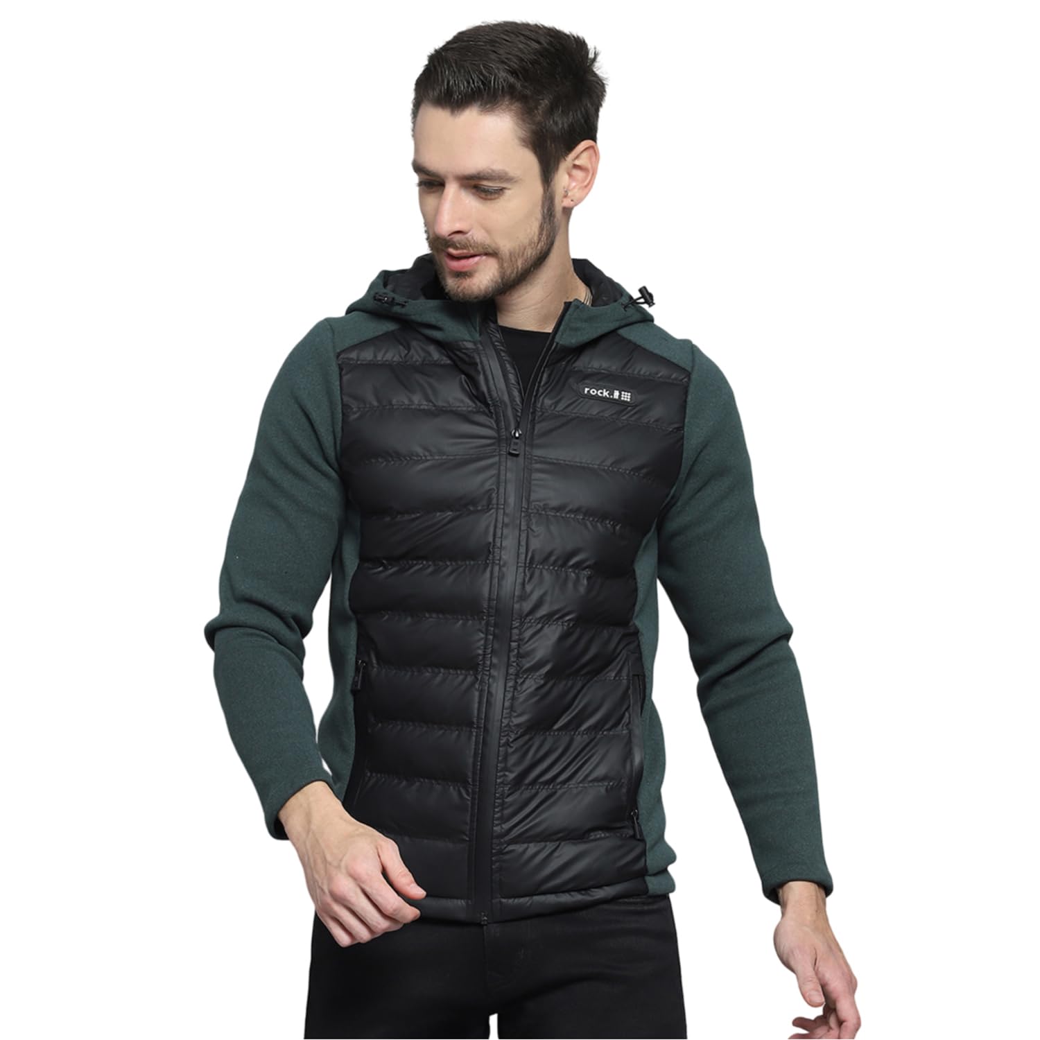 rock.it Rockit Mens Solid Green Hooded Neck Full Sleeve Jacket-picture-47